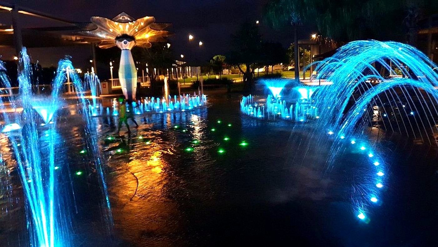 East Shores parklands and water park on the Gladstone harbourfront